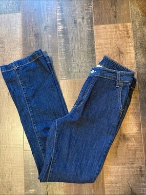 Oat New York Women's Dark Blue Mini Bootcut Leg Jeans